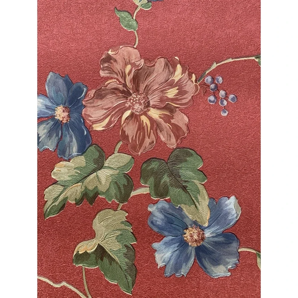Colorful Vintage Floral Wallpaper Living Walls Botanical 61452, 21 In. x 11 Yds.